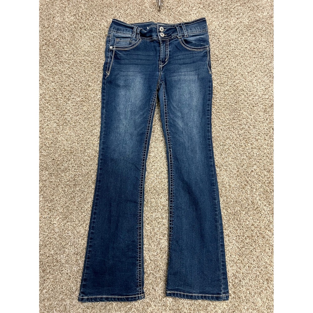 WallFlower Luscious Curvy Fit Bootcut Jeans Dark Wash Blue Size 9 Reg